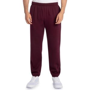 Fruit of the Loom Eversoft Fleece Elastic Bottom Sweatpants with Pockets, Relaxed Fit, Moisture Wicking, Breathable(Maroon)