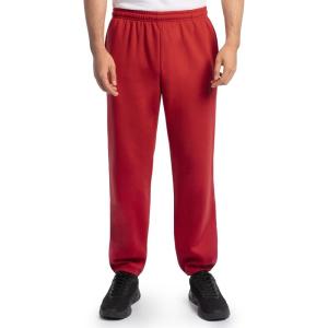 Fruit of the Loom Eversoft Fleece Elastic Bottom Sweatpants with Pockets, Relaxed Fit, Moisture Wicking, Breathable(Red)