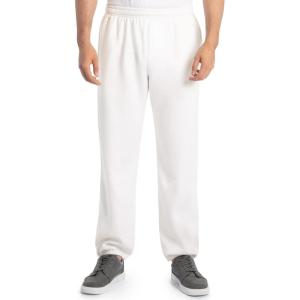 Fruit of the Loom Eversoft Fleece Elastic Bottom Sweatpants with Pockets, Relaxed Fit, Moisture Wicking, Breathable(White)