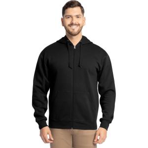 Fruit of the Loom Eversoft Fleece Full Zip Hoodie Sweatshirt(Black Full Zip)