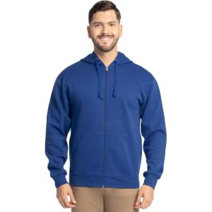 Fruit of the Loom Eversoft Fleece Full Zip Hoodie Sweatshirt(Mellow Blue Full Zip)