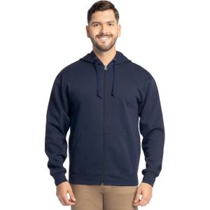 Fruit of the Loom Eversoft Fleece Full Zip Hoodie Sweatshirt(Navy Full Zip)