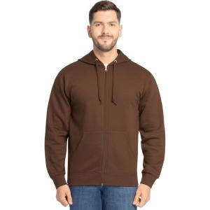 Fruit of the Loom Eversoft Fleece Full Zip Hoodie Sweatshirt(Warm Mocha Full Zip)