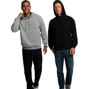 Fruit of the Loom Eversoft Fleece Hoodies, Pullover & Full Zip, Moisture Wicking & Breathable, Sizes S-4X(2 Pack – Black/Grey Heather)