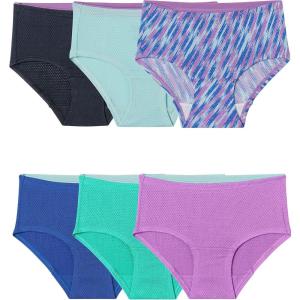 Fruit of the Loom Girls’ Breathable Underwear(Brief – 6 Pack – Assorted)