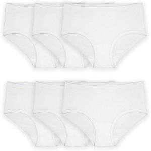 Fruit of the Loom Girls’ Cotton Brief Underwear Multipacks(Brief – 6 Pack – White)