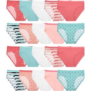 Fruit of the Loom Girls’ Cotton Hipster Underwear(20 Pack – Fashion Assorted)