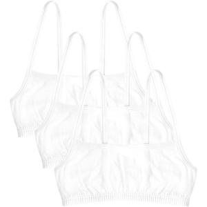 Fruit of the Loom Girls Cotton Spaghetti Strap Sport Bra(White/White/White)