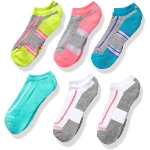 Fruit of the Loom Girls’ No Show 10 Pack Sock(Grey Assorted)