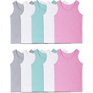 Fruit of the Loom Girls Undershirts (Camis & Tanks)(Toddler Tank – 10 Pack – Assorted)