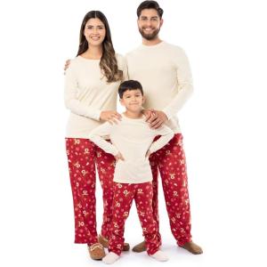 Fruit of the Loom Men Matching Holiday Family Sleep Pajama Set for Women, Men, and Kids(Cheerful Deer)