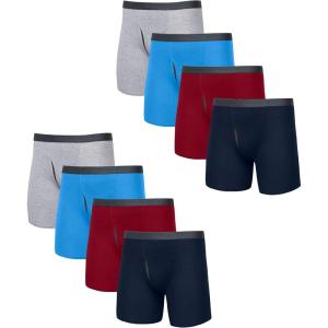 Fruit of the Loom Men’s Big & Tall Undershirt Multipacks(Boxer Brief – 8 Pack – Assorted)