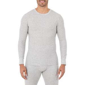 Fruit of the Loom Men’s Classic Midweight Waffle Thermal Underwear Crew Top(Grey Heather)