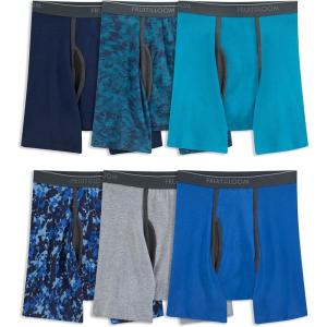 Fruit of the Loom Men’s Coolzone Boxer Briefs, Moisture Wicking & Breathable, Assorted Color Multipacks(6 Pack – Assorted Ringer)