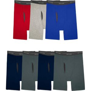 Fruit of the Loom Men’s Coolzone Boxer Briefs, Moisture Wicking & Breathable, Assorted Color Multipacks(Long Leg – 7 Pack – Assorted Colors)