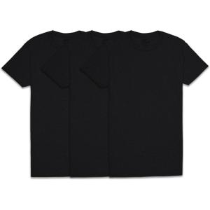 Fruit of the Loom Men’s Crew Tee Undershirts, Moisture Wicking & Tag Free, Also Available in Big & Tall(Black – 3 Pack)