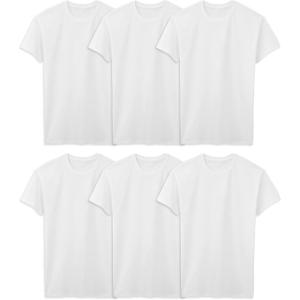 Fruit of the Loom Men’s Crew Tee Undershirts, Moisture Wicking & Tag Free, Also Available in Big & Tall(Tall Man – White – 6 Pack)