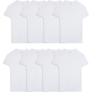 Fruit of the Loom Men’s Crew Tee Undershirts, Moisture Wicking & Tag Free, Also Available in Big & Tall(White – 8 Pack)