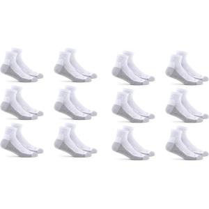 Fruit of the Loom Mens Dual Defense Ankle Socks (12 Pack)(White)