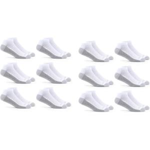Fruit of the Loom Men’s Dual Defense Low Cut Socks (12 Pack)(White)