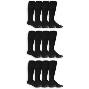 Fruit of the Loom Men’s Dual Defense Tube Socks (12 Pack)(Black)