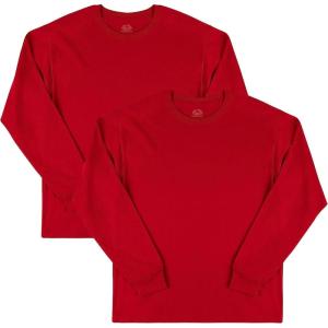 Fruit of the Loom Mens Eversoft Cotton Long Sleeve T Shirts, Breathable & Moisture Wicking with Odor Control(Long Sleeve – True Red)