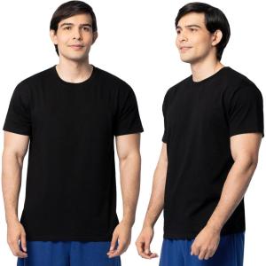 Fruit of the Loom Men’s Eversoft Cotton Odor Control & Breathable Moisture Wicking T-Shirts(2 Pack Black)