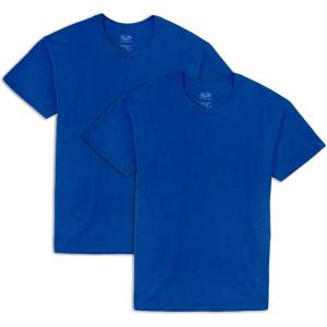 Fruit of the Loom Men’s Eversoft Cotton Odor Control & Breathable Moisture Wicking T-Shirts(2 Pack Blue)