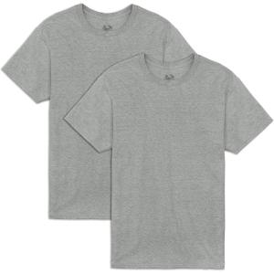 Fruit of the Loom Men’s Eversoft Cotton Odor Control & Breathable Moisture Wicking T-Shirts(2 Pack Grey Heather)