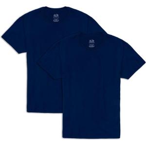 Fruit of the Loom Men’s Eversoft Cotton Odor Control & Breathable Moisture Wicking T-Shirts(2 Pack Navy)