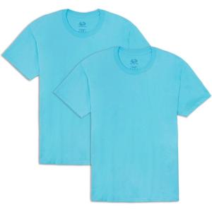 Fruit of the Loom Men’s Eversoft Cotton Odor Control & Breathable Moisture Wicking T-Shirts(2 Pack Scuba Blue)