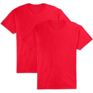 Fruit of the Loom Men’s Eversoft Cotton Odor Control & Breathable Moisture Wicking T-Shirts(2 Pack True Red)