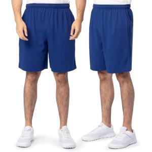 Fruit of the Loom Men’s Eversoft Cotton Shorts with Pockets (S-4XL)(2 Pack – Blue)