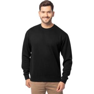 Fruit of the Loom Men’s Eversoft Fleece Crewneck Sweatshirts, Moisture Wicking & Breathable, Sizes S-4x(Black)