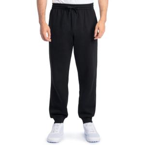 Fruit of the Loom Mens Eversoft Fleece Joggers with Pockets, Relaxed Fit, Moisture Wicking, Breathable, Tapered Sweatpants(Cotton Blend – Black)