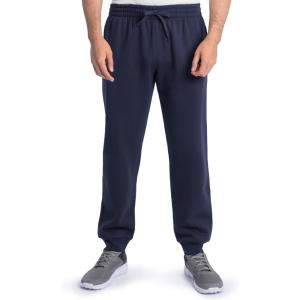 Fruit of the Loom Mens Eversoft Fleece Joggers with Pockets, Relaxed Fit, Moisture Wicking, Breathable, Tapered Sweatpants(Cotton Blend – Navy)