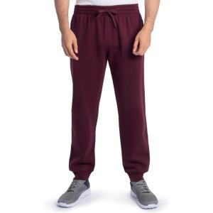Fruit of the Loom Mens Eversoft Fleece Joggers with Pockets, Relaxed Fit, Moisture Wicking, Breathable, Tapered Sweatpants(Maroon)