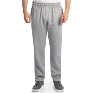 Fruit of the Loom Mens Eversoft Fleece Open Bottom Sweatpants with Pockets, Relaxed Fit, Moisture Wicking, Breathable(Grey Heather)