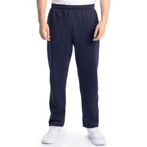 Fruit of the Loom Mens Eversoft Fleece Open Bottom Sweatpants with Pockets, Relaxed Fit, Moisture Wicking, Breathable(Navy)
