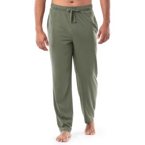 Fruit of the Loom Men’s Extended Sizes Jersey Knit Sleep Pajama Lounge Pant (1 & 2 Packs)(Dark Green)