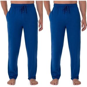 Fruit of the Loom Men’s Extended Sizes Jersey Knit Sleep Pajama Lounge Pant (1 & 2 Packs)(Mazarine Blue (2-pack))