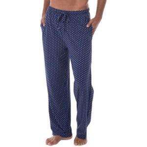 Fruit of the Loom Men’s Extended Sizes Jersey Knit Sleep Pajama Lounge Pant (1 & 2 Packs)(Navy Foulard)