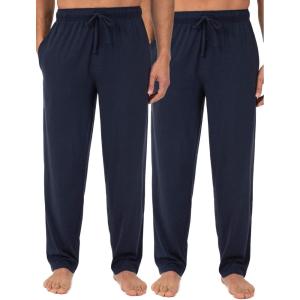 Fruit of the Loom Men’s Extended Sizes Jersey Knit Sleep Pajama Lounge Pant (1 & 2 Packs)(Navy/Navy (2-pack))