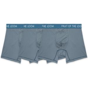 Fruit of the Loom Men’s Getaway Boxer Briefs, Lightweight Breathable Fabric, Quick Dry & Odor Control(Regular Leg – Gray)