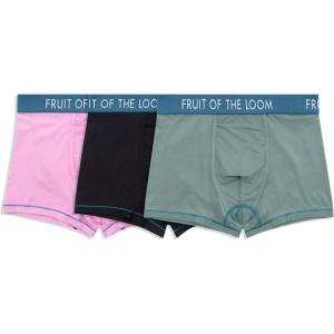 Fruit of the Loom Men’s Getaway Boxer Briefs, Lightweight Breathable Fabric, Quick Dry & Odor Control(Trunk – Assorted Colors)