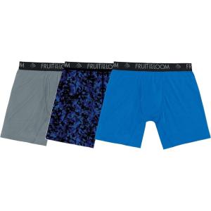 Fruit of the Loom Men’s Micro Mesh Boxer Briefs(Assorted Blues)