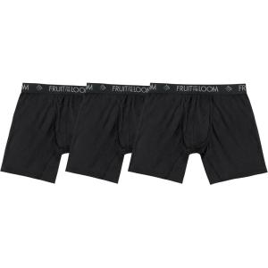 Fruit of the Loom Men’s Micro Mesh Boxer Briefs(Black)