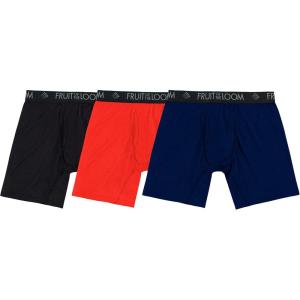 Fruit of the Loom Men’s Micro Mesh Boxer Briefs(Red/Navy/Black)