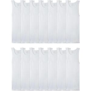Fruit of the Loom Men’s Sleeveless Tag Free Moisture Wicking Tank A-Shirt(14 Pack – White)