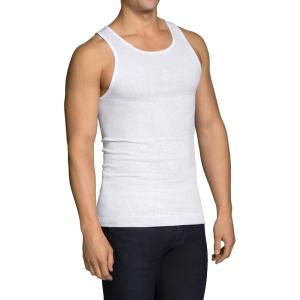 Fruit of the Loom Men’s Sleeveless Tag Free Moisture Wicking Tank A-Shirt(144 Pack – White)